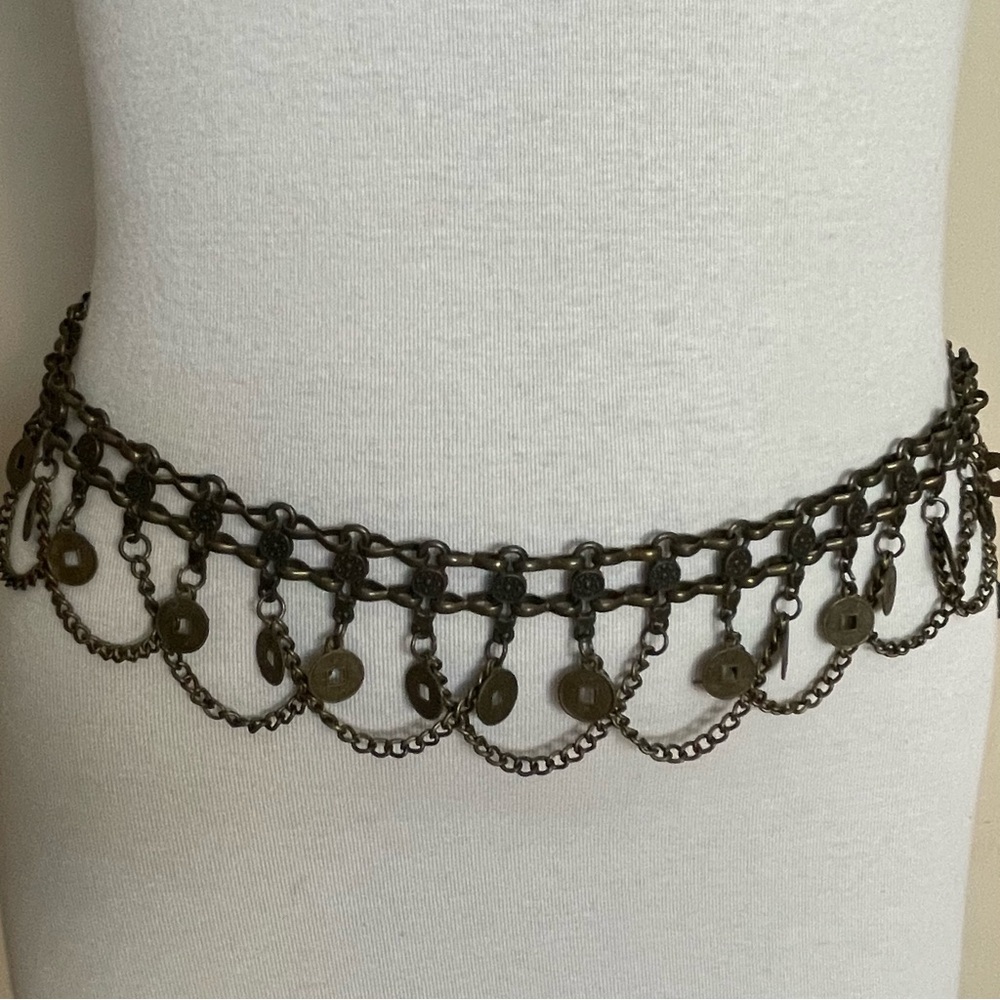 Women's BOHEMIAN Bronze-Tone BELLY DANCER Metal CHAIN Hip BELT